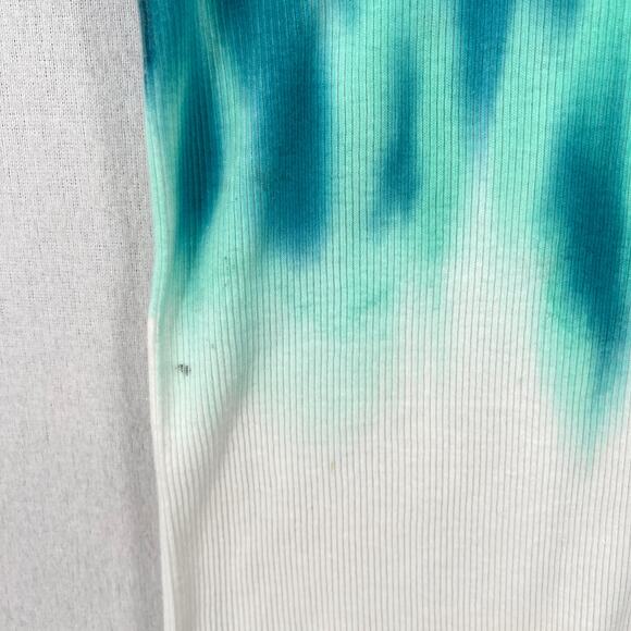 FREE PEOPLE X TRICIA FIX Reworked T-shirt Small Turquoise White Short Sleeve Rib - Picture 10 of 14